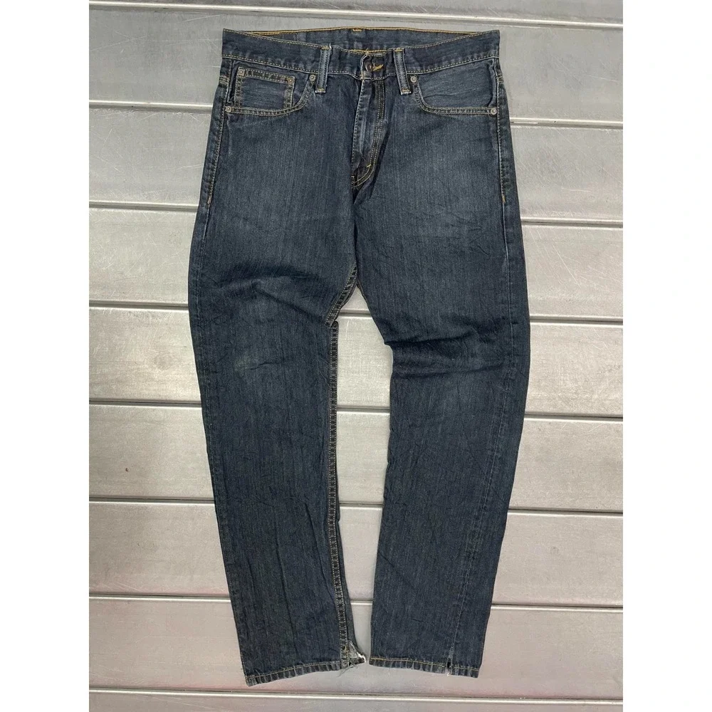 Levis 521 Jeans Slim Taper Mens 32X30 Blue Dark Wash Denim 100% Cotton